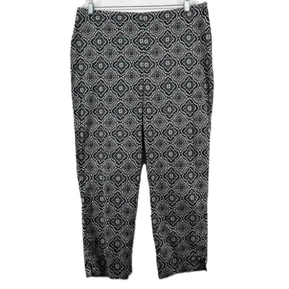 Talbots Classic Geometric Medallion Straight Cropped Chino Pants 18 Work - Picture 1 of 7